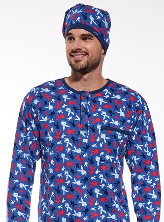 Koszula Cornette 110/24 Playboy dł/r S-2XL męska granatowy S