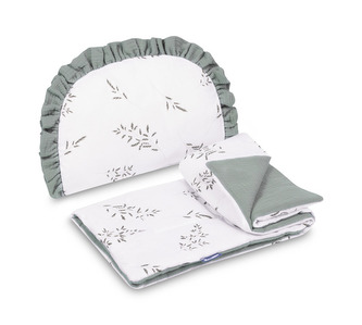 KOMPLET DO WÓZKA MUŚLIN GAŁĄZKA ZIELONY