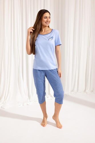 Piżama Regina 687 kr/r M-XL W25 damska niebieski L