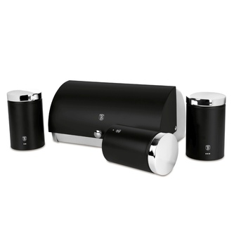 BERLINGERHAUS Chlebník a sada dóz na potraviny 4 ks Matte Black Collection BH-6733 BERLINGERHAUS Chlebník a sada dóz na potraviny 4 ks Matte Black Collection BH-6733