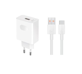 HN-110600E00 Honor Original Cestovní nabíječka 66W + USB-C Datový Kabel White (Pošk. Balení)