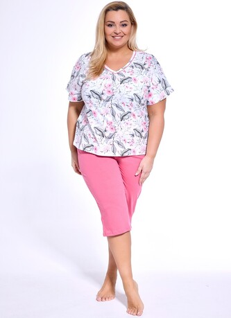 Piżama Cornette 695/312 Vivian kr/r 3XL-5XL damska różowy 5XL