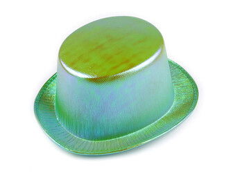 Karnevalový klobouk / cylindr metalický - 1 ks - 2 zelená past.sv. AB