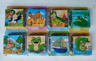 Kostky obrázkové dřevěné 10x10 cm