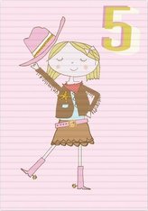 Karnet B6 z kopertą Urodziny 5 dziewczynka