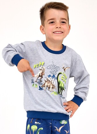 Piżama Cornette Kids Boy 593/163 Dinosaur dł/r 110-128 niebieski 122-128