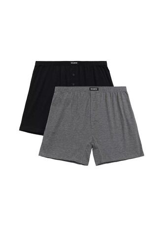 Bokserki Atlantic 2BMB-003 A'2 S-2XL czarny-szary melanż XL