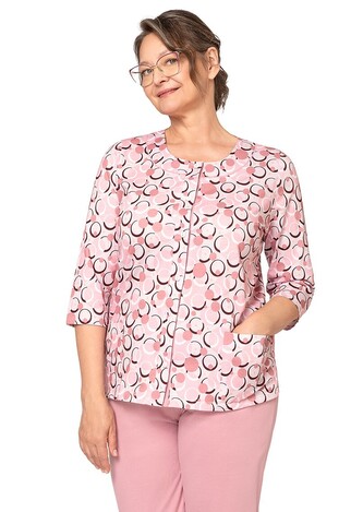 Piżama Martel Maria II 201 3/4 M-2XL damska rozpinana brudny róż M