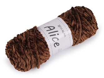 Pletací žinylková příze Alice 100 g - 1 ks - 25 hnědá