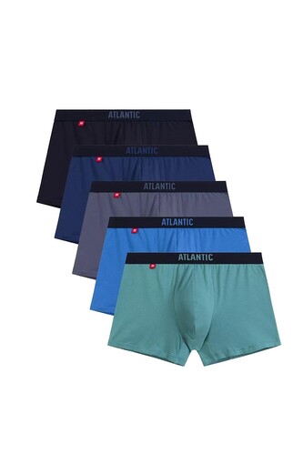 Bokserki Atlantic 5SMH-004/25 A'5 S-2XL zielony-granatowy-niebieski M