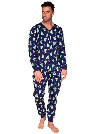 Kombinezon Cornette 196/284 Christmas Tree 2 dł/r S-2XL męski granatowy S