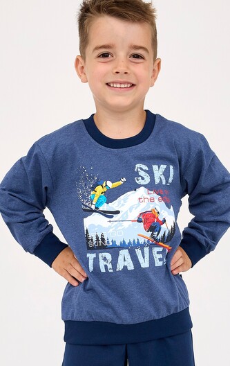 Piżama Cornette Kids Boy 477/158 Ski 86-128 granatowy 122-128