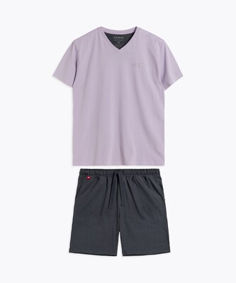 Piżama Atlantic NMP-363/01 S-2XL męska fioletowy-szmaragdowy M