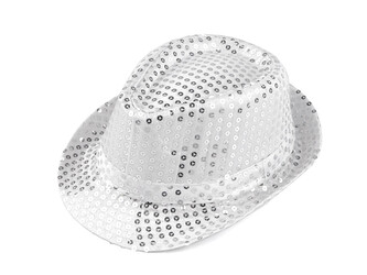 Karnevalový klobouk s flitry - 1 ks - 1 stříbrná