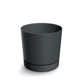 Květináč TUBO P s miskou 23,9 cm - barva: tmavě šedá