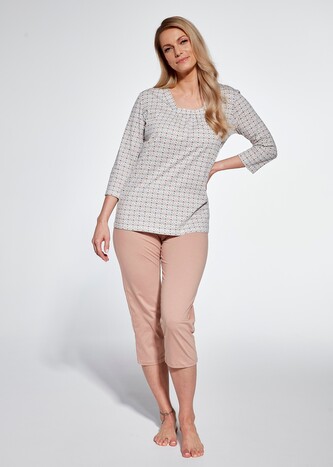 Piżama Cornette 767/359 Nadia 3/4 M-2XL damska ecru M