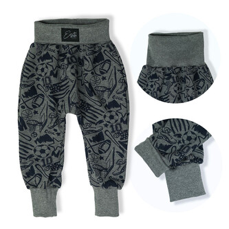 Dětské tepláky s vysokým pasem Sport; Barva: šedá; Velikost: 80