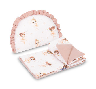 KOMPLET DO WÓZKA MUŚLIN BALETNICE RÓŻOWY