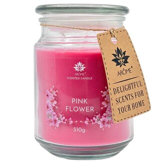ARÔME Svíčka 510 g, ve skle, Pink flower