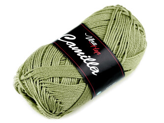 Bavlněná pletací příze Camilla 50 g - 1 ks - 56 (8166) zelenkavá