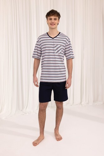 Piżama Regina 496 kr/r M-XL W25 męska bordowy XL