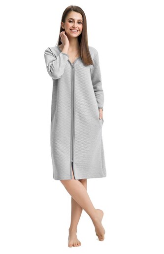 Szlafrok Luna 214 dł/r 4XL damski szary 4XL