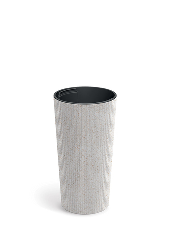 Květináč LAMIA SLIM ECO WOOD 20 cm - barva: bílá ECO