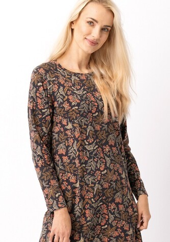 Koszula Key LND 785 B24 dł/r S-XL granatowy-kwiatki L