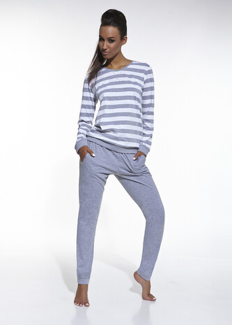 Piżama Cornette 634/30 Molly dł/r S-2XL damska biały XXL