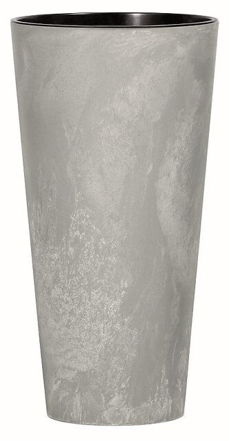 Květináč TUBUS SLIM BETON EFFECT s vkladem 15 cm - barva: šedá