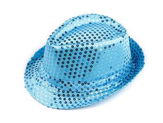 Karnevalový klobouk s flitry - 1 ks - 8 modrá azuro