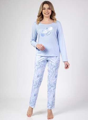 Piżama Regina 672 dł/r 2XL-4XL Z24/25 damska niebieski 4XL