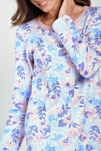 Koszula Taro Ginny 3238 Interlock dł/r S-XL Z24/25 damska biały-kwiatki XL