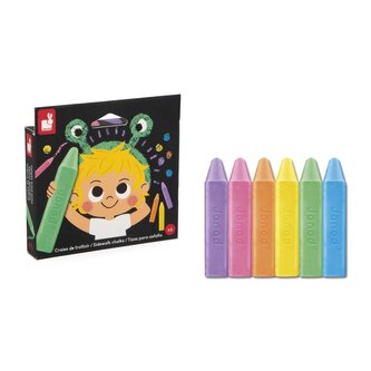 Janod Colorino Farebné kriedy na chodník 6 farieb od 3 rokov