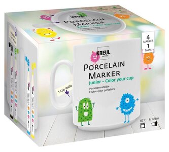 Sada fixů na porcelán "JUNIOR" s hrníčkem 4 barvy, KREUL