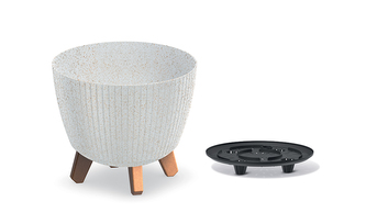 Květináč LAMIA ECO WOOD 23,2 cm - barva: bílá ECO