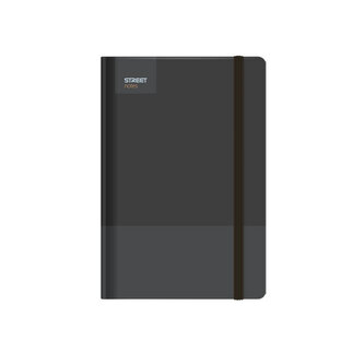 Blok PASTEL A5 linka - Black s gumou a poutkem na propisku