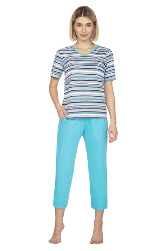 Piżama Regina 654 M-XL kr/r L24 damska turkusowy M