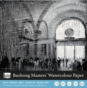 Akvarelový blok Baohong Masters 20x20cm cold pressed 300g