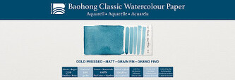Akvarelový blok Baohong Classic 13x38cm cold pressed 300g