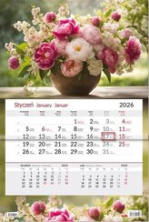 Kalendarz 2026 jednodzielny Kwiaty