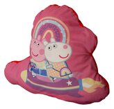 Polštářek PEPPA PIG NA RAKETĚ tvarovaný růžový