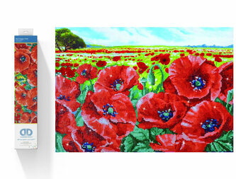 Haft diamentowy Diamond Dotz Diamentowa mozaika Pole czerwonych maków 68x49,5cm DD10013