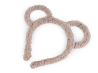 Kožešinová čelenka do vlasů - 1 ks - 1 béžová