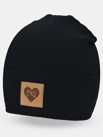 Czapka Noviti CP058 Serce Bawełna Girl czarny 48-50 cm