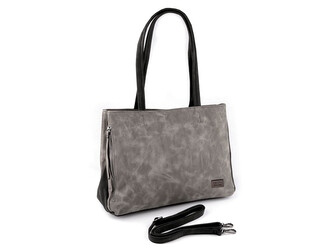Kabelka z imitace broušené kůže 38x27 cm - 1 ks - 7 šedá neutrální