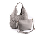 Kabelka s vysekávaným vzorem 2v1 43x26 cm - 1 ks - 8 šedá
