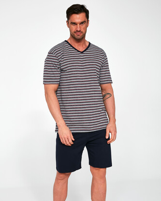 Piżama Cornette Various 330/17 kr/r S-2XL męska szary-granatowy M