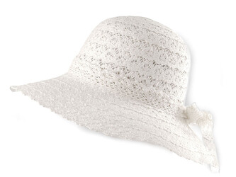 Dámský letní klobouk bavlněný krajkový - 1 ks - 1 bílá