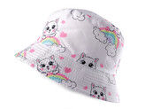 Dětský / dívčí letní klobouk kočky - 1 ks - 1 bílá
